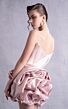 MNM Couture GOS2502 Strapless Pink Ruffle Skirt Dress