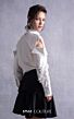 MNM Couture GOS2519 Wing Collar Front Bow White Black Dress