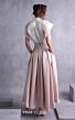 MNM Couture GOS2524 Pleated Skirt Cap Sleeve White Pink Dress