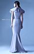 MNM Couture G0946 Collar Neckline Layered Skirt Dress