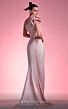 MNM Couture G1217 High Slit One Sleeve Pleated Dress