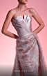 MNM Couture G1240 Fringe Skirt Pleated Top Strapless Dress