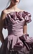 MNM Couture G1257 Ruffle Neckline One Sleeve Dress