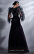 MNM Couture G1275 Hanging Sleeve Illusion Ruffle Top Dress