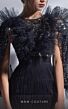 MNM Couture G1275 Hanging Sleeve Illusion Ruffle Top Dress