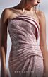 MNM Couture G1279 High Slit Pleated Neckline Glitter Dress