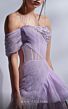 MNM Couture G1282 Layered Skirt One Sleeve Corset Dress