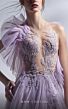 MNM Couture G1284 Illusion Bodice High Slit Ruffle Dress