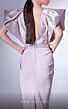 MNM Couture G1324 Plunging Neckline Angel Sleeves Dress