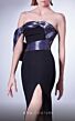 MNM Couture G1326 One Sleeve High Slit Strapless Dress