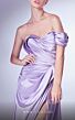 MNM Couture G1329 One Sleeve High Slit Draped Dress