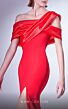 MNM Couture G1346 Asymmetrical Neckline High Slit Dress