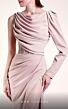 MNM Couture G1408 High Slit One Sleeve Draped Dress
