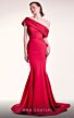 MNM Couture G1430 Asymmetrical Neckline Trumpet Silhouette Dress