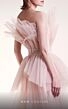 MNM Couture G1435 Layered Top Strapless Glitter Dress