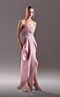 MNM Couture G1503 Pleated Top High Slit Strapless Dress