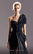 MNM Couture G1507 High Slit One Shoulder Pleated Dress