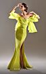 MNM Couture G1508 Side Slit Pleated Off The Shoulder Dress
