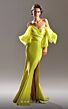 MNM Couture G1508 Side Slit Pleated Off The Shoulder Dress