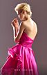 MNM Couture G1514 Ruffled Slit Pleated Top Strapless Dress