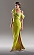 MNM Couture G1518 Asymmetrical Neckline Side Slit Dress