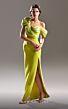 MNM Couture G1518 Asymmetrical Neckline Side Slit Dress