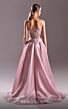 MNM Couture G1523 Long Overskirt Illusion Corset Strapless Dress