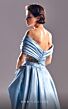MNM Couture G1525 Long Overskirt Embellished Off The Shoulder Dress