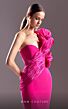 MNM Couture G1530 High Slit Ruched One Shoulder Dress