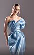 MNM Couture G1535 High Slit Off The Shoulder Draped Dress