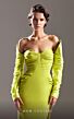 MNM Couture G1537 High Slit Off The Shoulder Ruched Dress