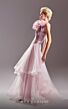 MNM Couture G1540 Layered Skirt Ruffle Neckline Drop Waist Dress