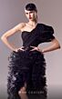 MNM Couture G1600 Ruffle Skirt One Shoulder Dress