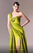 MNM Couture G1606 High Slit One Shoulder Pleated Dress
