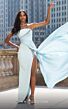 MNM Couture G1608 Side Tail High Slit Strapless Dress