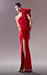 MNM Couture G1612 High Slit 3D One Shoulder Dress