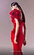 MNM Couture G1612 High Slit 3D One Shoulder Dress