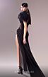 MNM Couture G1618 Feather Sleeve Illusion Corset Dress
