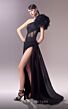 MNM Couture G1618 Feather Sleeve Illusion Corset Dress