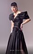 MNM Couture G1619 High Slit Pleated One Sleeve Dress