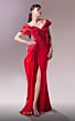 MNM Couture G1624 Draped Skirt Off The Shoulder Dress