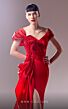 MNM Couture G1624 Draped Skirt Off The Shoulder Dress