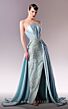 MNM Couture G1627 Long Overskirt Embellished Skirt Strapless Dress