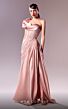 MNM Couture G1631 Pleated Slit Embroidered One Shoulder Dress