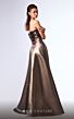 MNM Couture G1702 Sweetheart Neck Pleated Metallic A-Line Dress