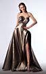 MNM Couture G1702 Sweetheart Neck Pleated Metallic A-Line Dress