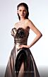 MNM Couture G1702 Sweetheart Neck Pleated Metallic A-Line Dress