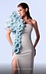 MNM Couture G1706 3D Floral Asymmetric Neck Side Slit Dress