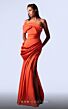 MNM Couture G1710 Draped Asymmetric Off-The-Shoulder Dress