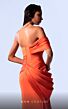 MNM Couture G1710 Draped Asymmetric Off-The-Shoulder Dress